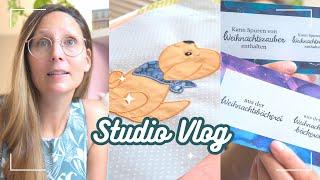 Weihnachtliche Inspiration: Stempel entwerfen & Patchworkdecken besticken – kreativer Studio Vlog