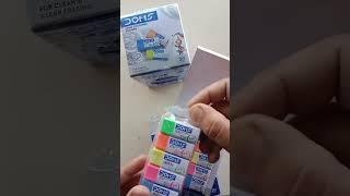 Doms Long Coloured Erasers 20 Pieces Pack Unboxing Video #Erasers #stationery