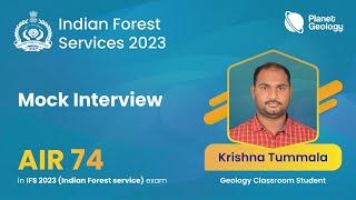 Rank 74 Krishna Chaitanya | IFoS 2023 Topper Mock Interview | Geology Optional