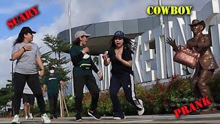 Cowboy prank. Best cowboy prank. best Statue scare prank. lelucon statue prank.luco patung prank