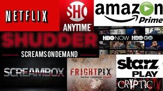 Which Streaming Service is the BEST for HORROR? | Netflix Amazon Shudder Screambox + FREE MOVIES