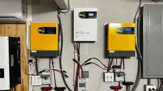 Two EG4 3000 inverters in parallel 120/240 volts, EG4-48v batteries & bifacial solar panels runs AC