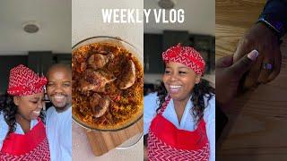 #vlog #wifeoftheyear | cook with me| date night| tsa mabonza apron| grocery shopping and more 