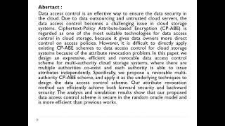 Expressive, Efficient, and Revocable Data Access Control for Multi-Authority Cloud Storage.