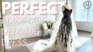 The PERFECT Black Lace Wedding Dress | Moonlight Bridal H1477