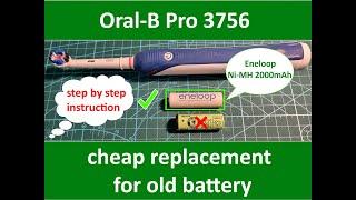 Oral-B Pro 3756 Battery Replacement - Upgrade - step by step Instruction