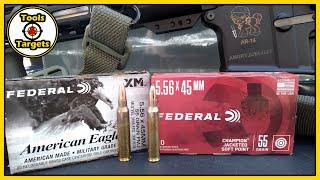 5.56x45 AR15 AMMO Test!...Soft Point vs FMJ!