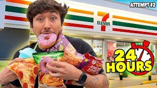 I Only Ate 7-Eleven Food For 24 hours... AGAIN (IMPOSSIBLE FOOD CHALLENGE)