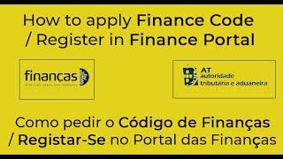 How to Apply Finance Code / Register in Finance Portal [Explained in English]