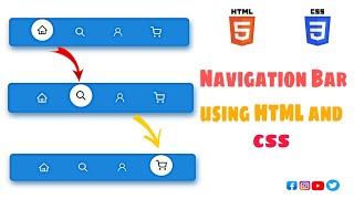 Navigation Menu Bar Animation program using HTML and CSS  ||  #html  #css  #javascript