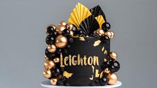 Gold and Black Sphere Cake Tutorial