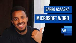 Barro sida loo isticmaalo Microsoft Word oo afsomali I Barro Office365 somali.