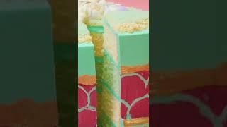 ASMR GREEN WITH PINK BUTTER CAKES Cutting | Viral Vlogger | #Shorts #CAKECUTTING #SATISYING