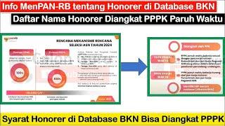 Info MenPAN-RB tentang Honorer di Database BKN Diangkat PPPK Paruh Waktu pada Seleksi PPPK 2024