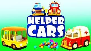 Helper Cars. Cartoon for kids with cars & trucks.