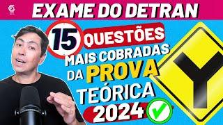 LEGISLAÇÃO DE TRÂNSITO - SIMULADO DE 15 QUESTÕES DO DETRAN 2024 - REVISÃO DE PROVA DO DETRAN 2024