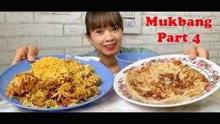 Mukbang Indian food | ASMR | kambing briyani | roti canai | makan banyak.