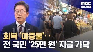 "민생지원금 전국민 일괄 지급" 국정기획위 유력 검토 (2025.06.11/뉴스데스크/MBC)