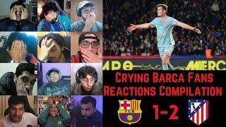 Crying BARCA Fans Reactions to BARCELONA 1-2 ATLETICO MADRID | La Liga GW 18 | 22-12-2024