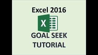 Excel 2016 - Goal Seek Tutorial- How To Use Goal Seek Analysis - What If Data Formula in MS 365