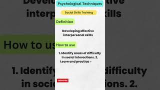 Psychological Techniques for Depression 17