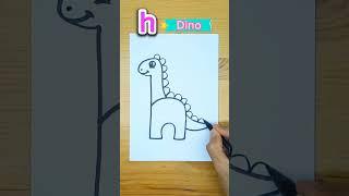 Menggambar dino dari huruf h