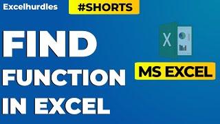 How to Use Find Function in MS Excel | #Excelhurdles #shorts