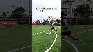 Is this a knuckleball shot or curved shot??#soccerskills #soccertraining  #shortsyoutube