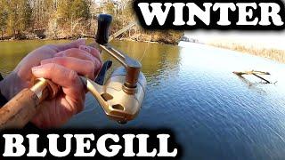 Bluegill Fishing with an Ultralight - Realistic Bank Fishing in Winter