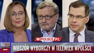 WIECZÓR WYBORCZY w TV WPolsce #Eurowybory: Dorota Łosiewicz, S. Janecki i M. Karnowski