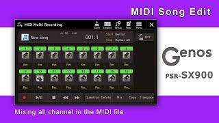 MIDI Song Edit - mixing all channel in the MIDI file