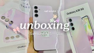 UNBOXING • Samsung A35 5g — Lilac // aesthetic unboxing ~ such a cutieeeee ️