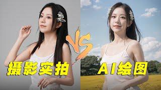 摄影师实拍 vs AI绘图同一个模特  哪个好？ 感到危机了！