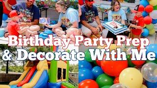 BIRTHDAY PARTY PREP & DECORATE WITH ME | MARIO THEME | MOM OF 4 DAY IN THE LIFE VLOG | MEGA MOM