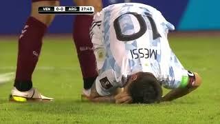 Lionel Messi Tackled by Luis Martinez against Venezuela