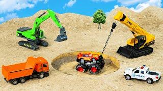 Construction Vehicle Rescue Mc Queen Car Toys From The Mud | Toys Car Funny Story | Diy Mini Tractor