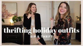 Thrifting Holiday Outfits! | Sip & Thrift Winter Inspo