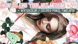 How to find the right art medium without wasting money // WATERCOLOR + COLOR PENCIL TIME-LAPSE