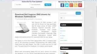 Drivers Download:  Dell Inspiron 3542 drivers for Windows 7 x64 or x32 bit