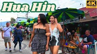 [4K] Walking through amazing Hua Hin. Quite and respectable city in Thailand 2025