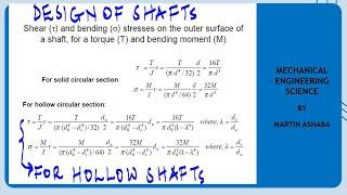 Design of Shafts: Combined twisting and Bending moments