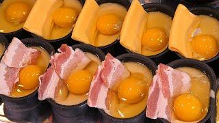 갓구운 베이컨 계란빵, 치즈 계란빵 - 대학로 / egg bread with bacon - korean street food