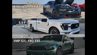 416ci Camaro SS vs S/C Mustang & S/C F-150