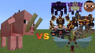 Pigzilla vs L Ender Cataclysm Bosses | Minecraft Java | Mob Battle