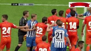 Ivan Rodriguez hits Mitchell Weiser in his face ( RED CARD) | FC Málaga vs. Hertha BSC / 23.07.2017