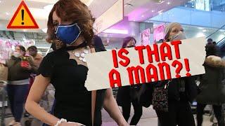 Man Dresses Up As Woman At Busy New York Grocery Store (Crossdresser In Public )