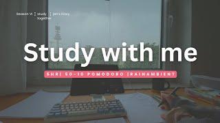 5-HOUR STUDY WITH ME ️ on a GLOOMY DAY / Pomodoro 50-10 /️ rain ambient / No Music [ambient ver.]