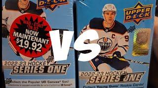 Shop vs. Walmart!! Opening 2022-23 Upper-Deck series 1 hockey card blaster boxes