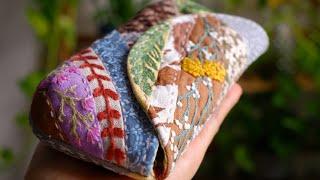 You can create a masterpiece by using scrap fabric combining hand stitches