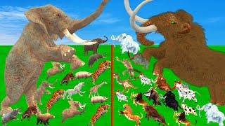 Prehistoric Mammals vs ARK Prehistoric Animals vs Woolly Mammoth vs Elephant Animal Epic Battle